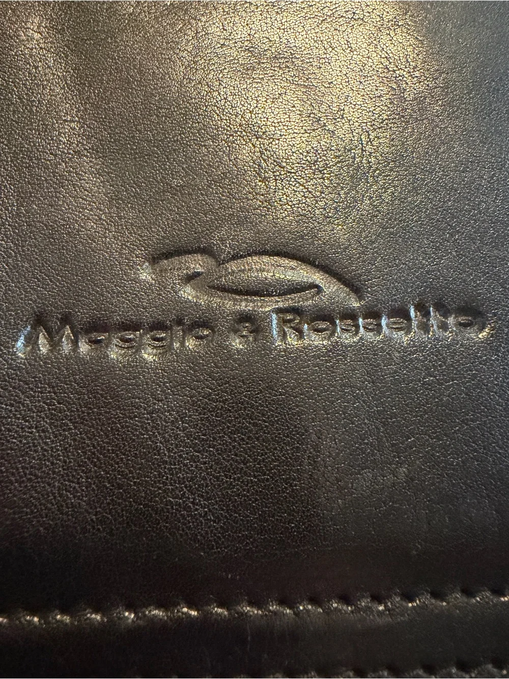 Vintage Maggio & Rosetto Leather Briefcase Black Expendable Bottom No Strap